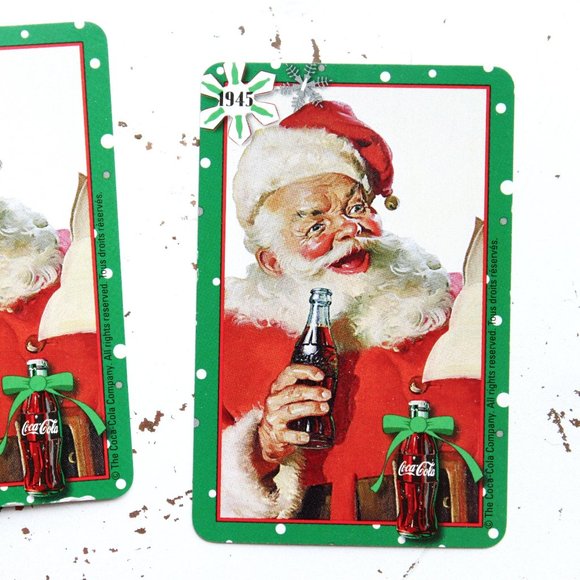 (Lot of 5) Swap Playing Cards Coca-Cola Santa 1990's Vintage Christmas Ephemera - Picture 4 of 7